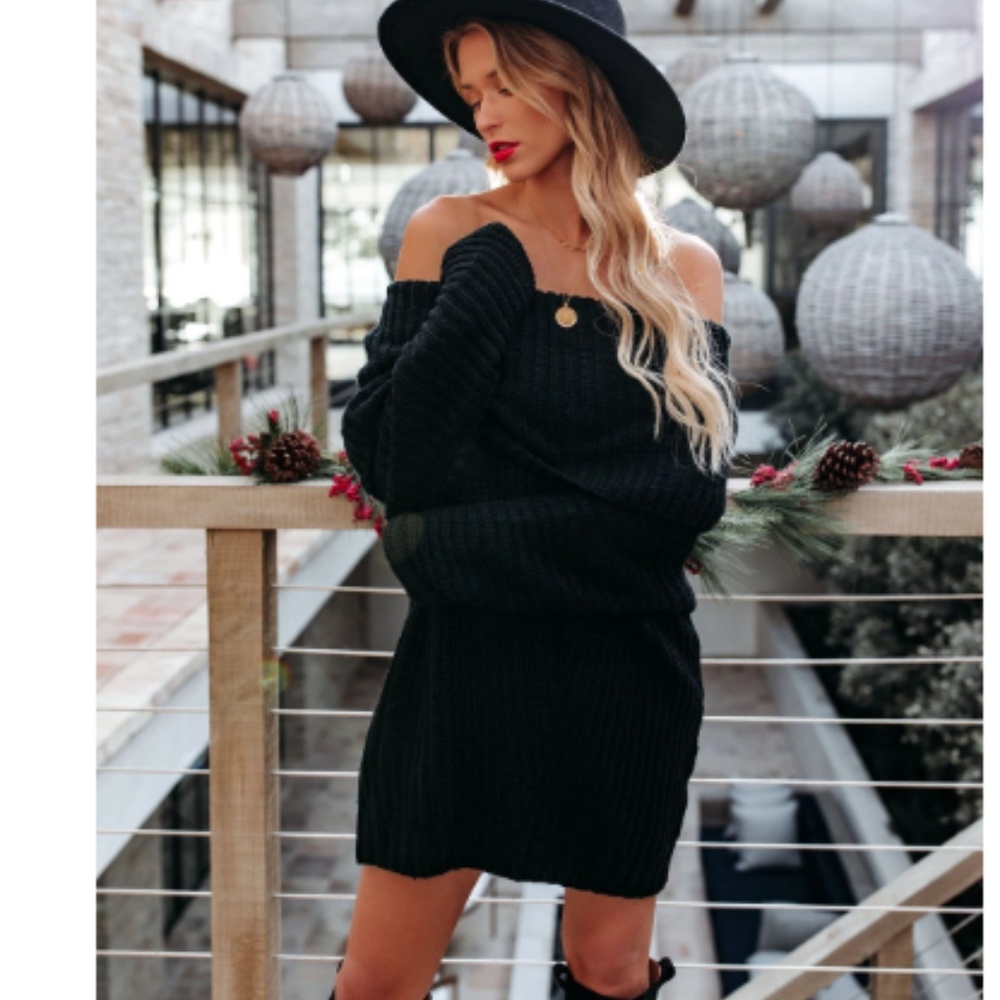 GABBY Off Shoulder Ribbed Knit Sweater